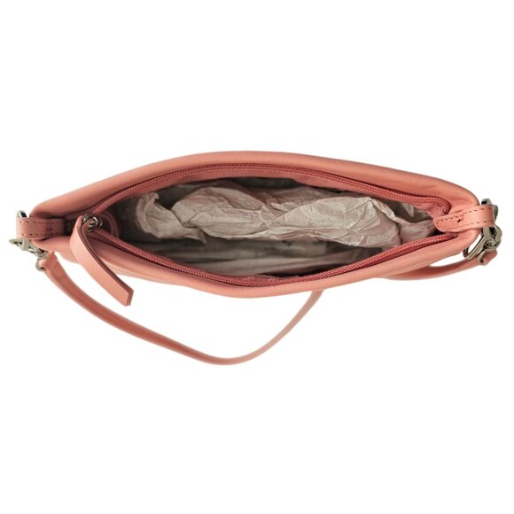 Casual Corner Leather Baguette Shoulder Bag Clutch | NWT | Salmon Pink - Picture 12 of 12